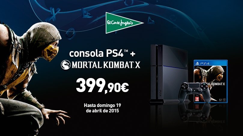 ¡PS4 + Mortal Combat sólo por 399,90€!